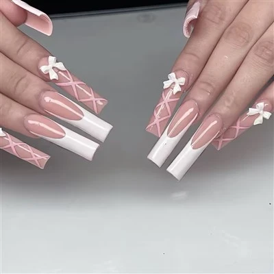 Butterfly Long Coffin Nails